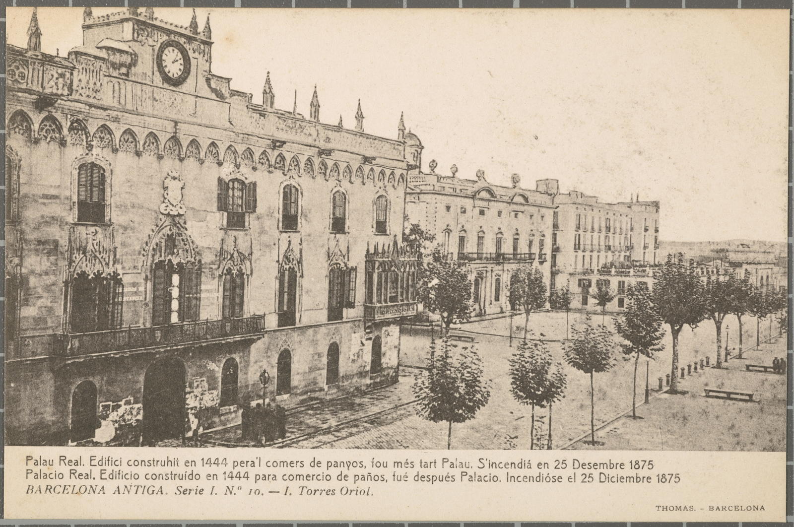 BARCELONA ANTIGA. Serie I. N.º 10. - I. Torres Oriol. Palau Real.