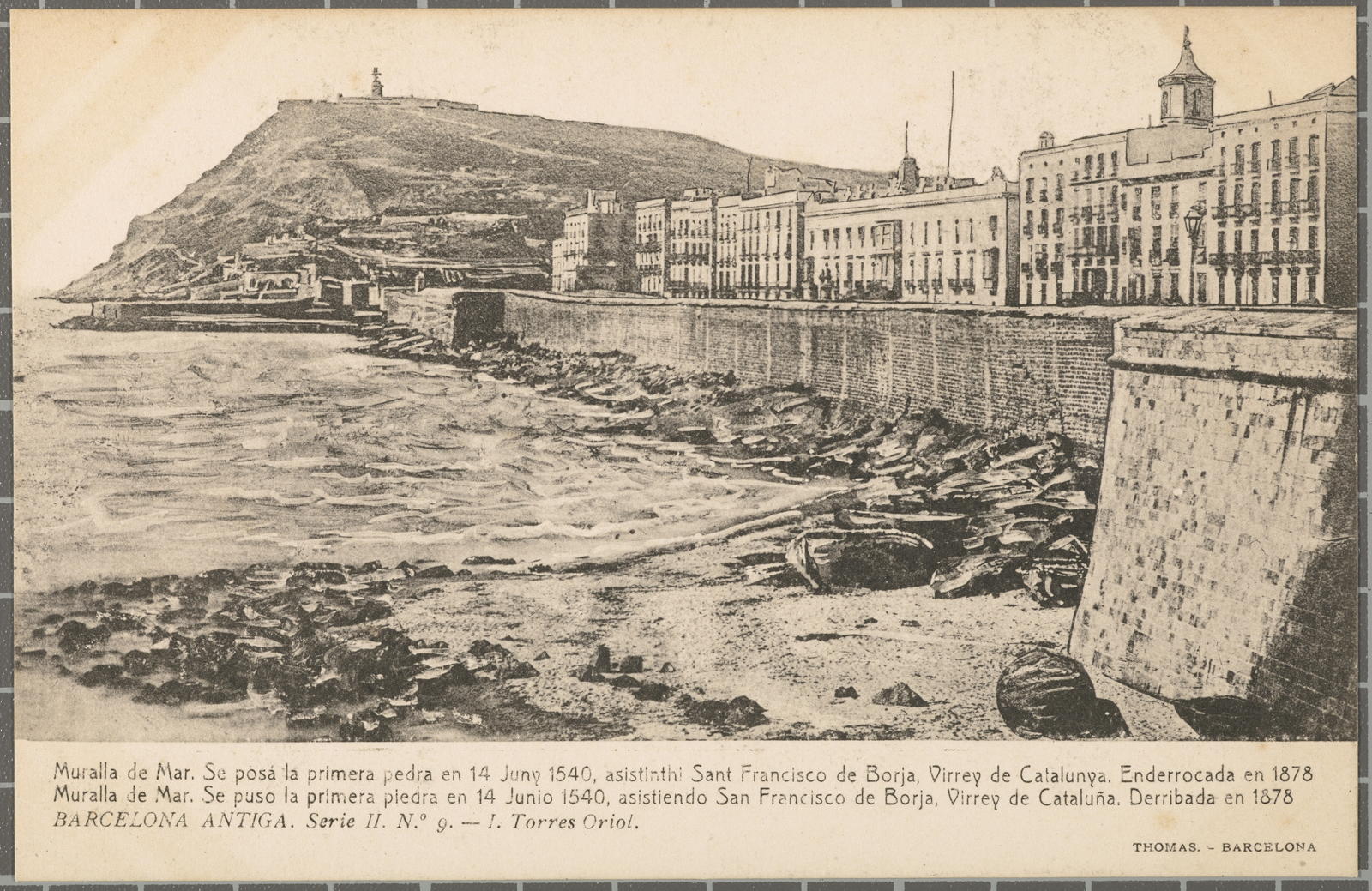 BARCELONA ANTIGA. Series II. No. 9. - E. Torres Oriol. Wall of Mar