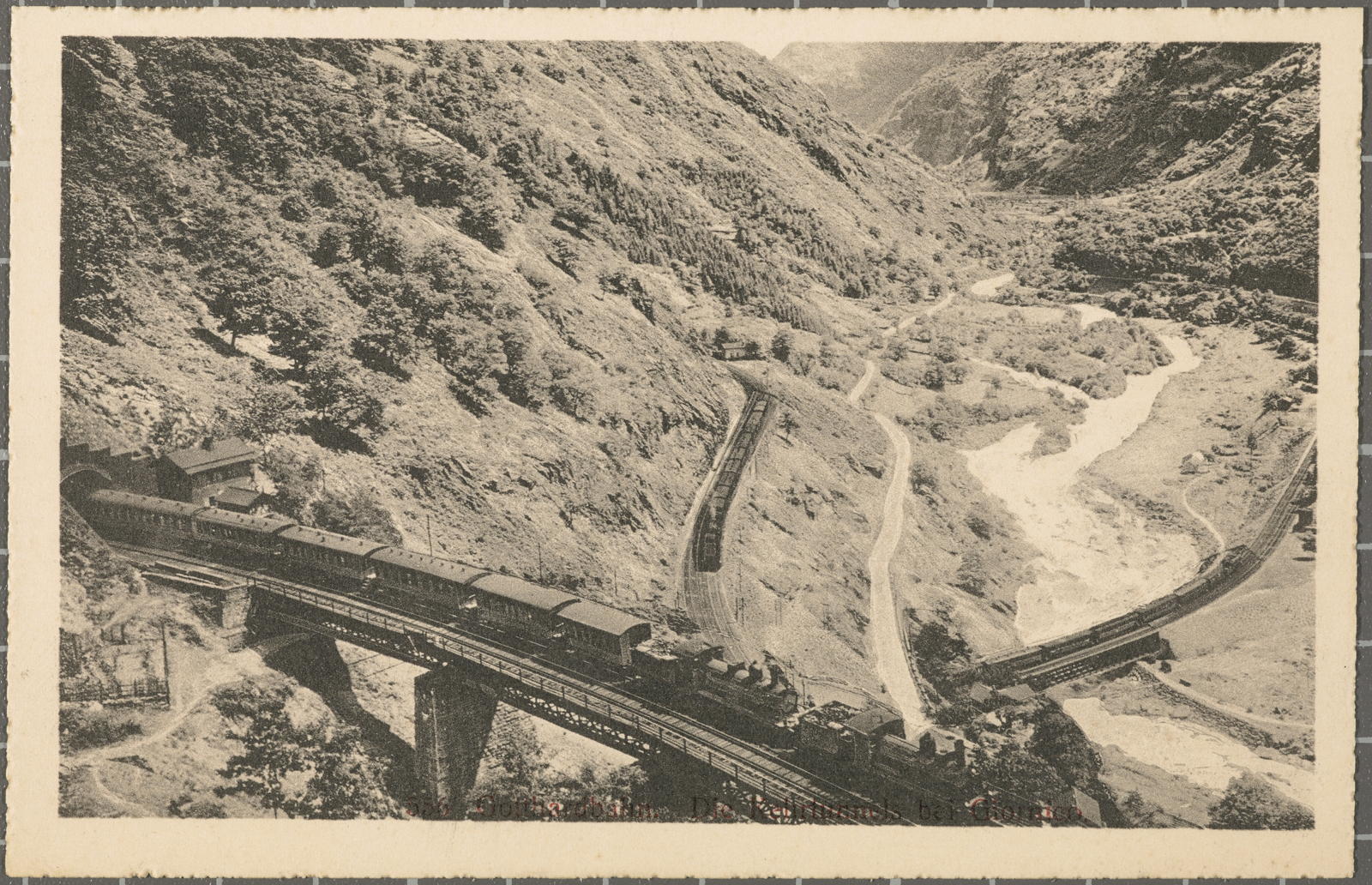 Desconegut, 556 Gotthardbahn. Die Kehrtunnels bei Gironico