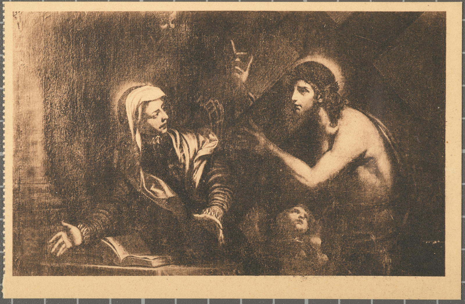 S. CATERINA - GENOVA Jesús aparece á S. Catherine (Sacristia de la Iglesia)