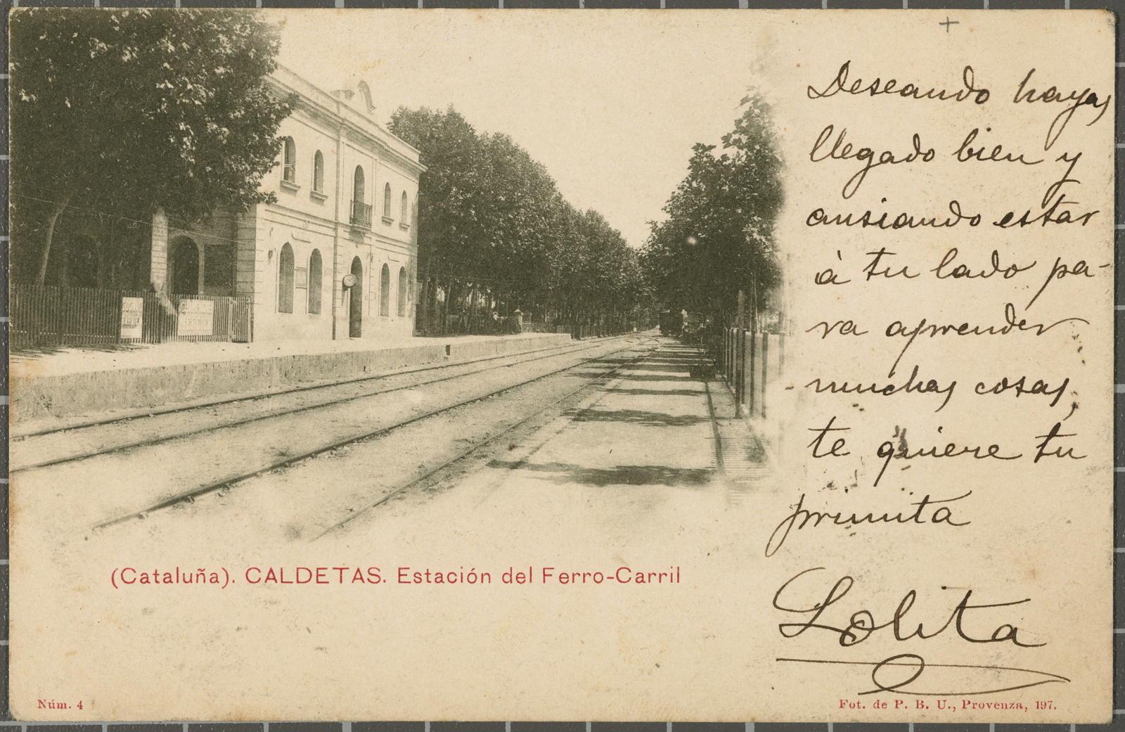 Desconegut, No. 4 (Cataluña). CALDETAS. Station of Ferro-Carril
