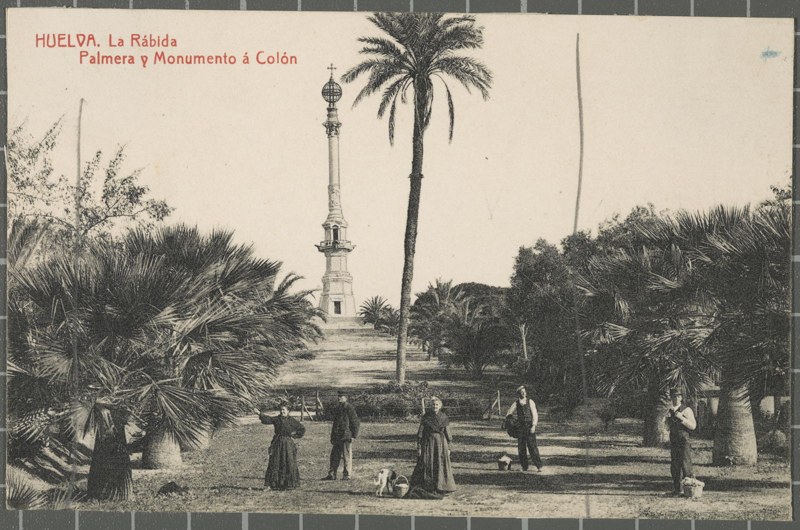 Josep (atribuïda) Thomas Bigas, HUELVA. La Rábida Palmera y Monumento á Colón